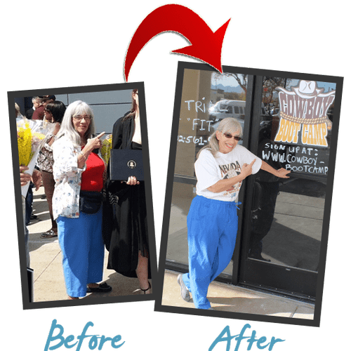 75 year old client lost 40 lbs, with a bad knee