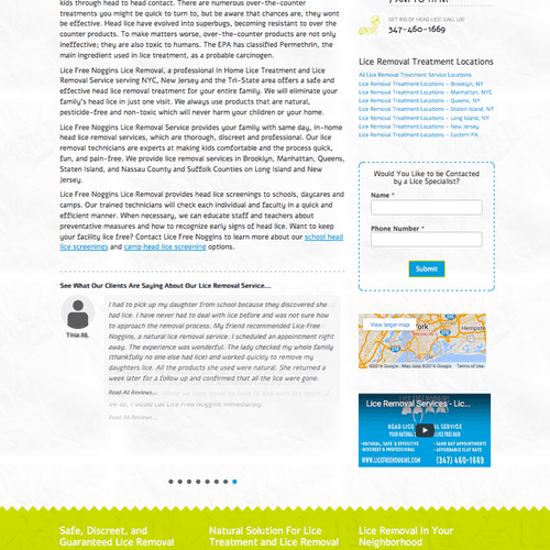 Responsive website for a local service company. In