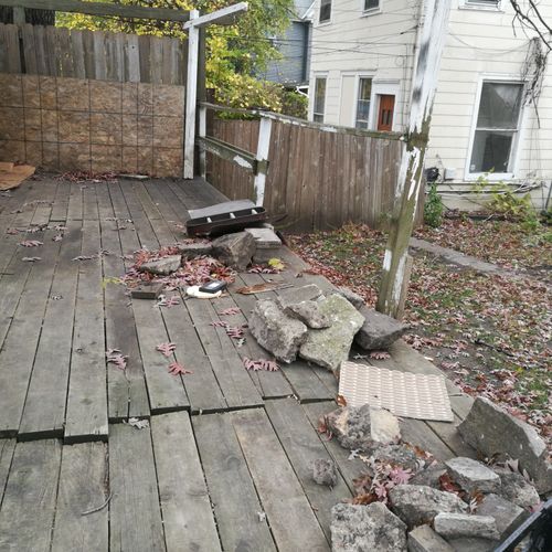Demolished and removed deck.