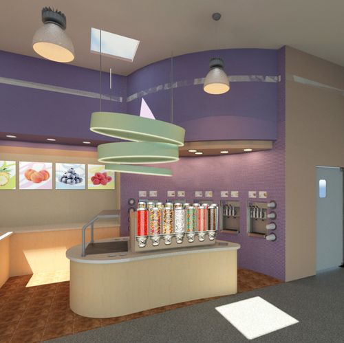 3D view with help in Photoshop for a yogurt bar co