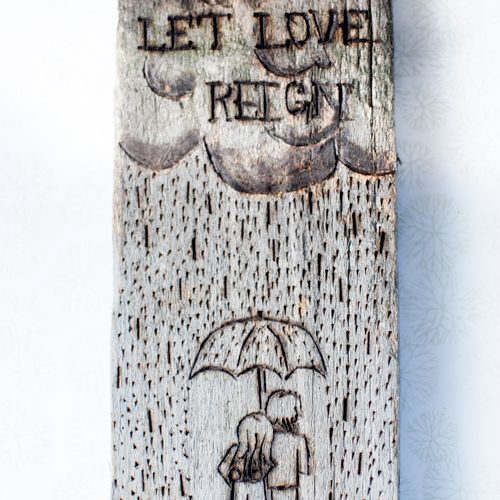 #woodburning #letlovereign #love #rain, #engagemen