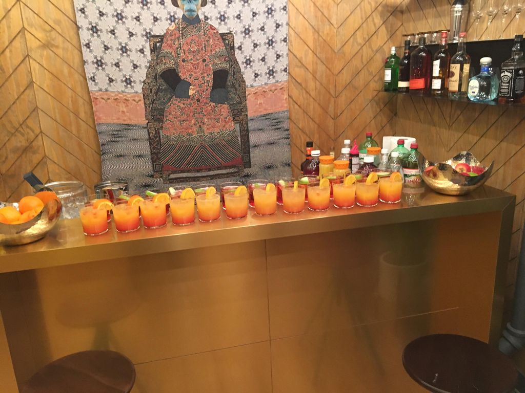 Serving Christmas cocktails 