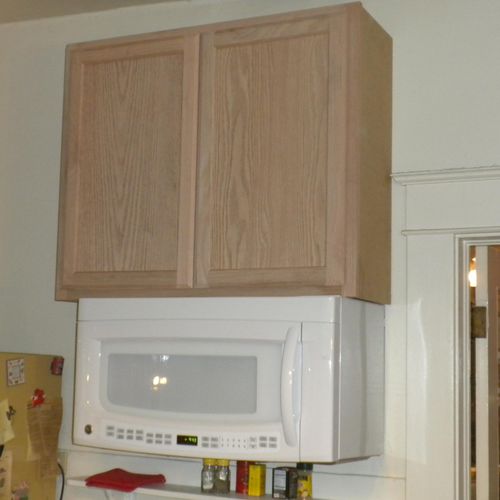 install cabinet and microwave oven