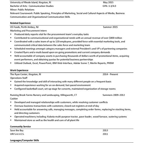 Resume Sample 1