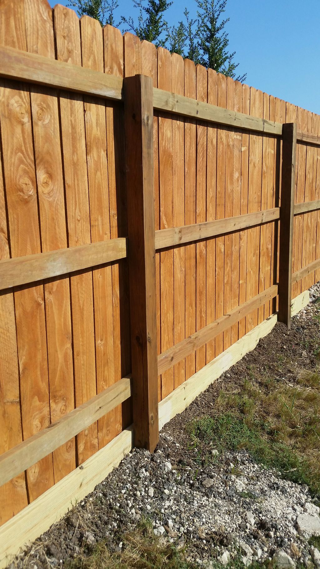 Back side pre-stained with rot board