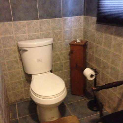 This is a toilet with a private room