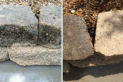 Landscaping stones in progress