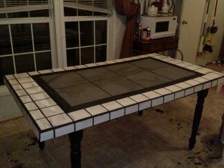 I tiled a basic normal wooden table to update a ki