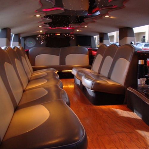Interior of H-2 Hummer Stretch Limo Hourly Rates O