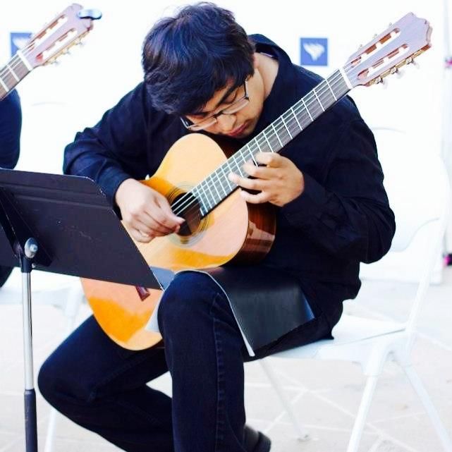 Playing a gig with the quintet.