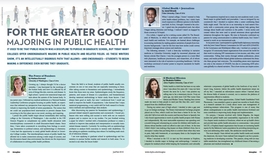 Imagine Magazine for Johns Hopkins Center for Tale