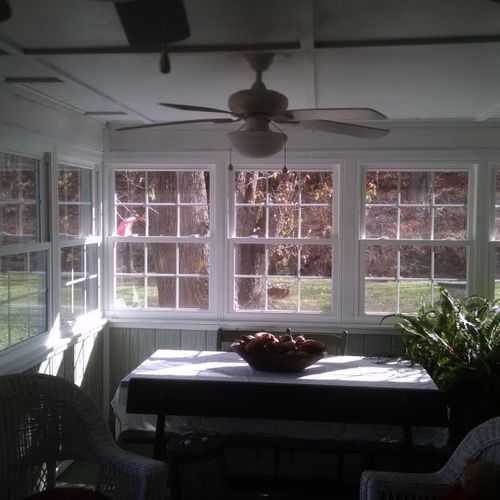 After photo of screened in porch window install. 