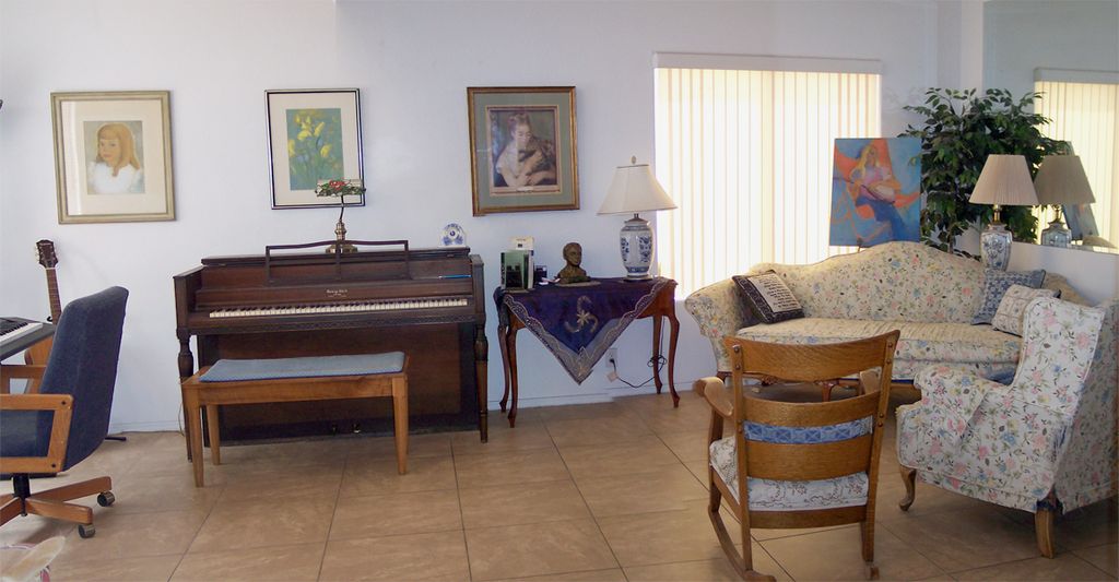 Panorama of piano studio in my home.