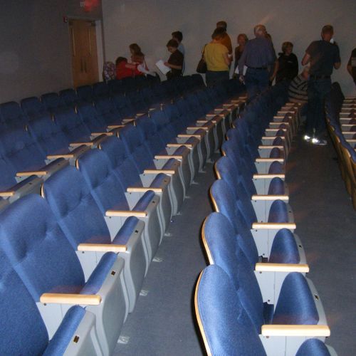 The auditorium is theater style for full effect of