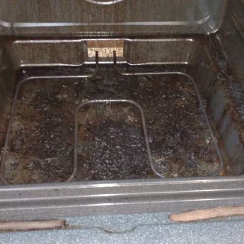 Before cleaning stove