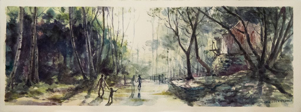 Traditional mediums: water color.