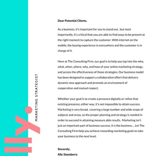 Welcome Letter from Owner & Marketing Strategist 