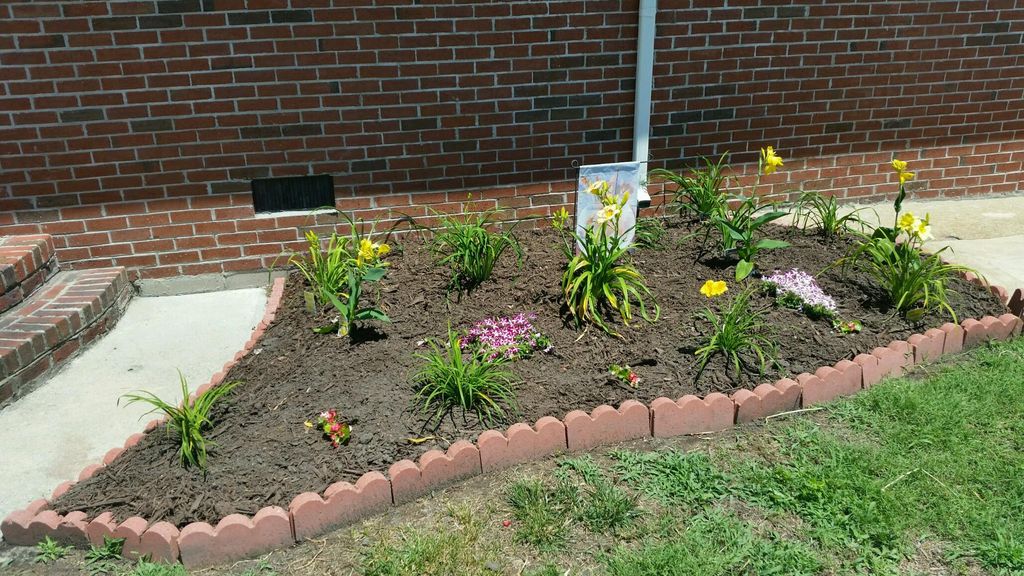 Fully mulched and planted flowers (Right side)