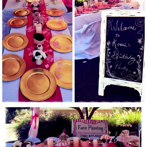 We offer TEA PARTIES!!! Here is our beautiful tabl
