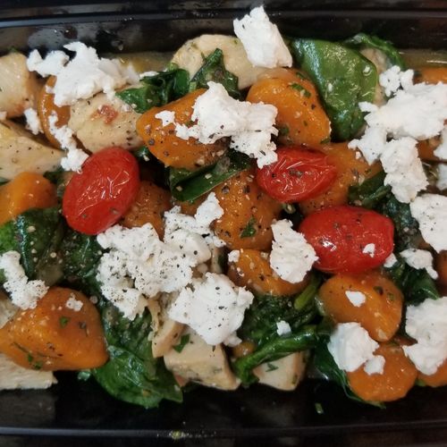 Sweet Potato Gnocchi with Grilled Chicken and Lemo