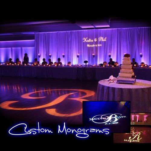 We supplied the up lighting and the custom Gobo ar