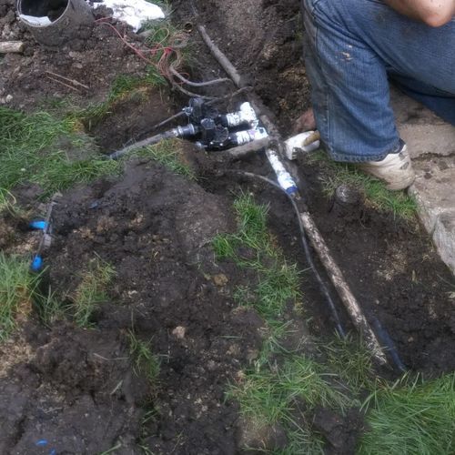 Main line break. Two dirt filled valves replaced.