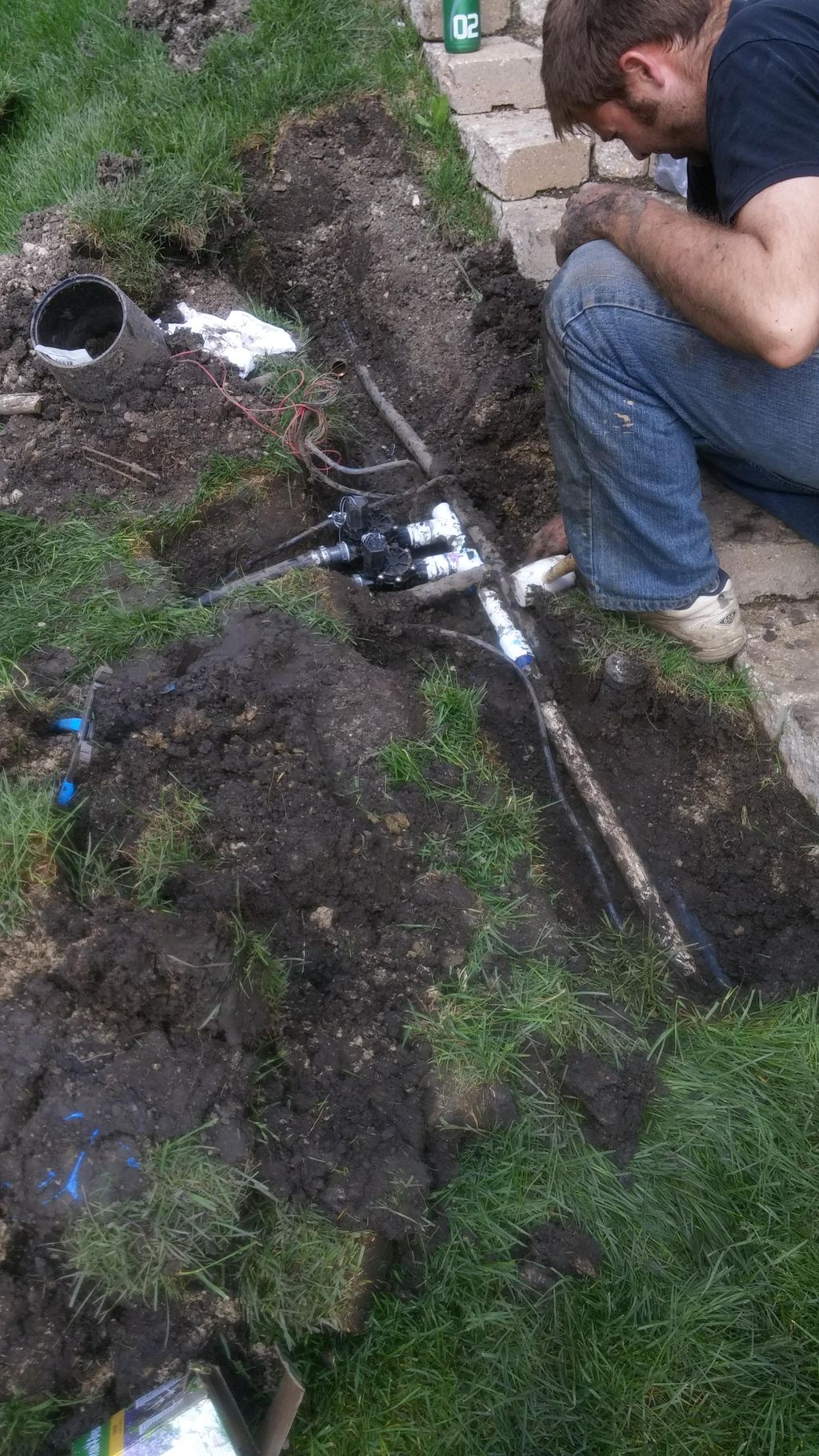 Main line break. Two dirt filled valves replaced.