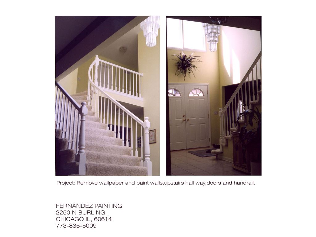removed wall paper ,paint walls and stairwell