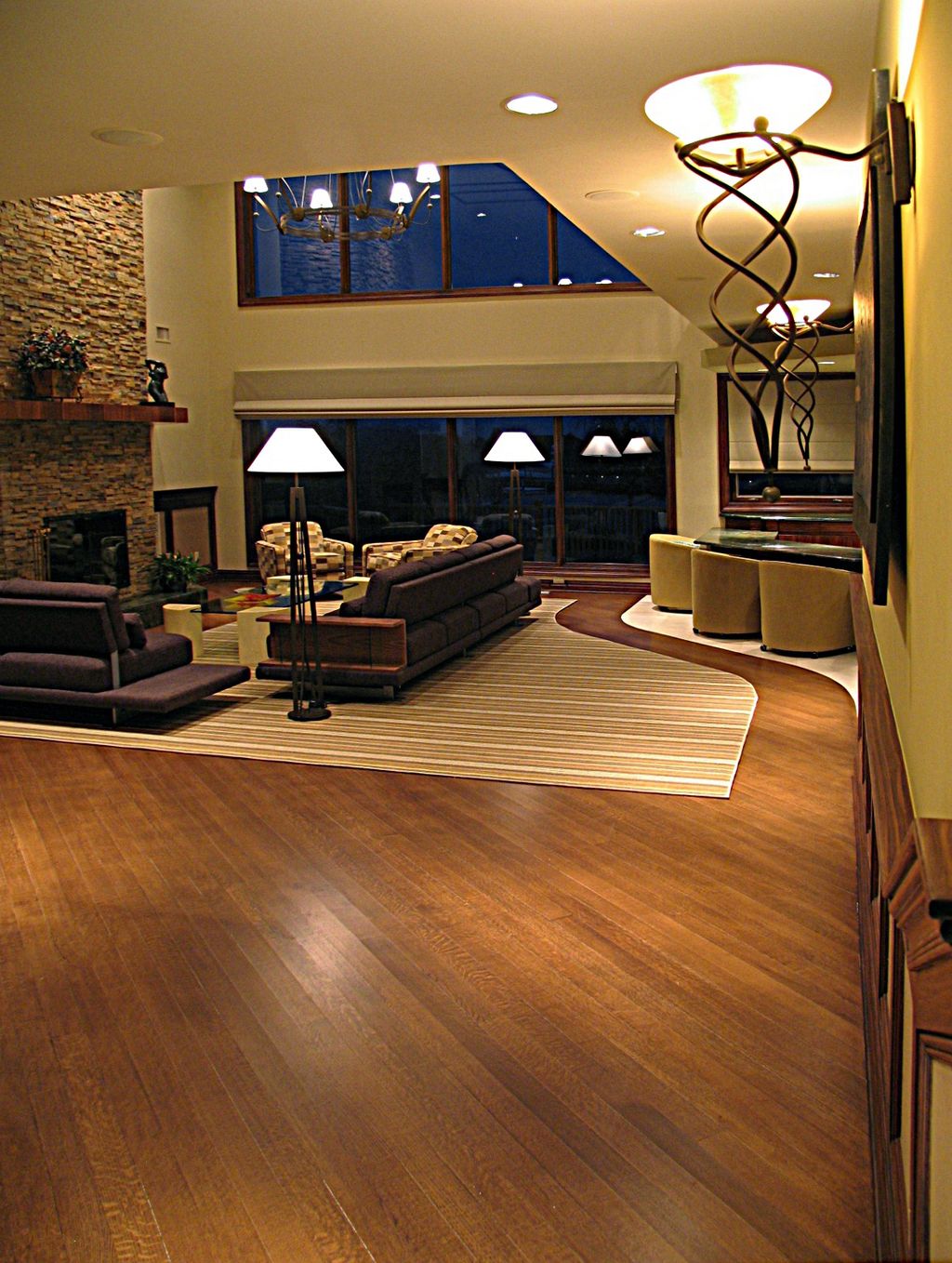 View from the entrance of a contemporary beach hom