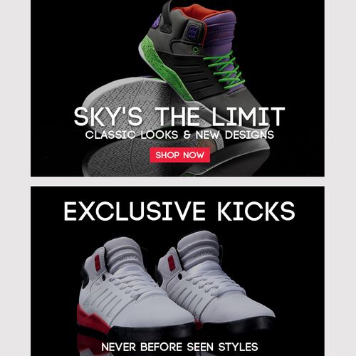 Newsletter design for sneaker streetwear brand