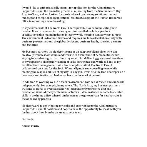 Transitional cover letter:   this client is transi