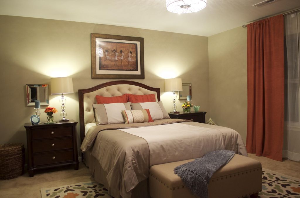 Orange Infused Master Bedroom