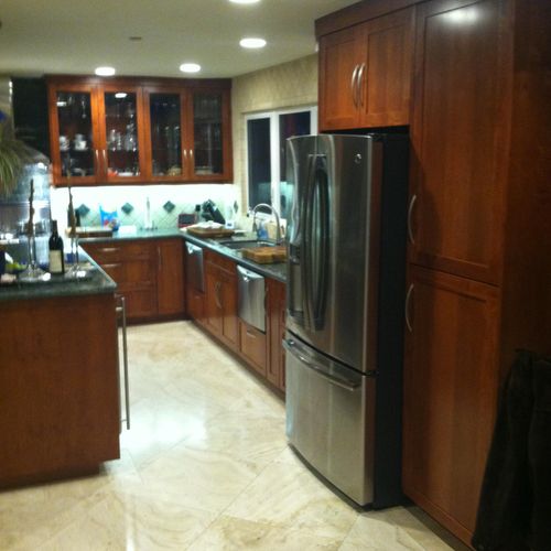 Kitchen cabinets, stain and paint grade