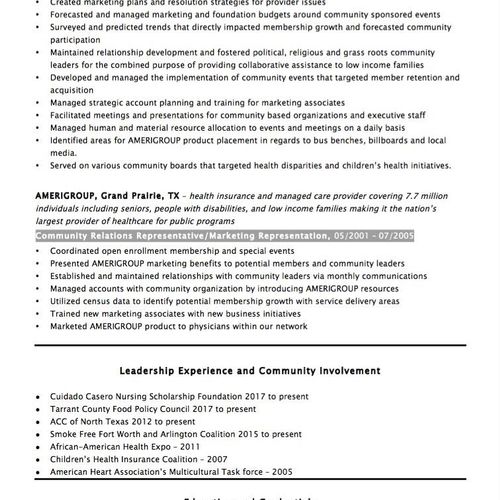 Before: Senior Resume (pg. 2)