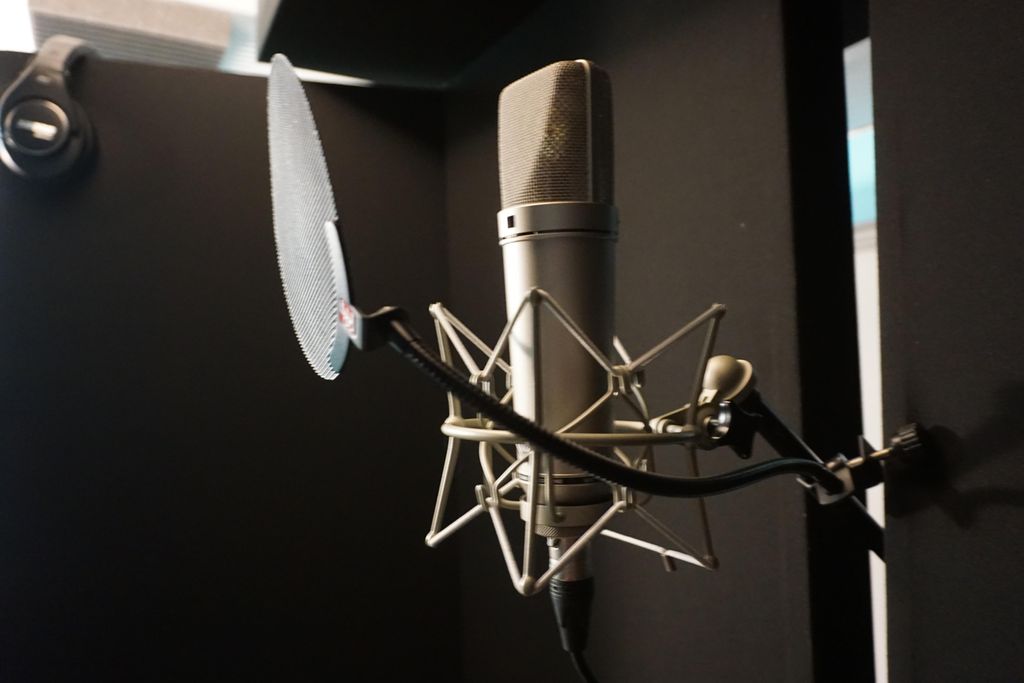 Neumman U87 Microphone in GIK Acoustics treated bo