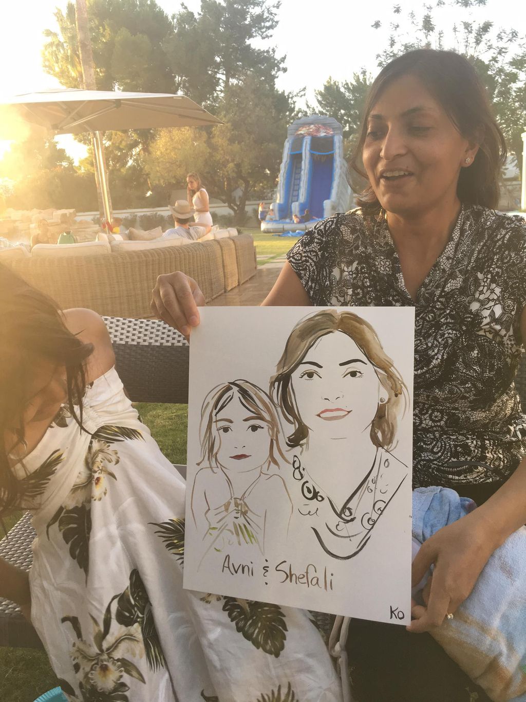 mother and daughter and end of year party