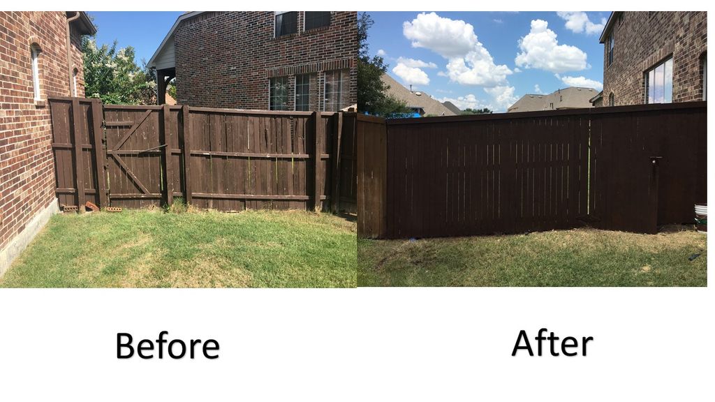 replaced fence and stained new fence