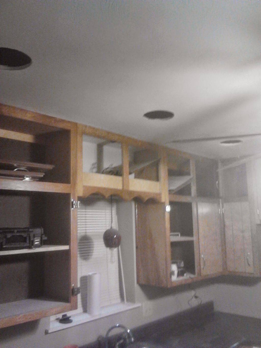 kitchen before wood paneling