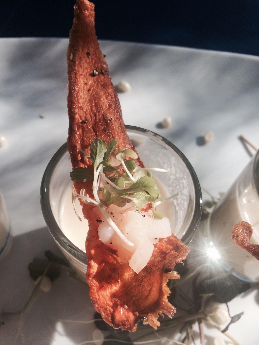 Chilled Corn Soup at a charity event at Denver Zoo