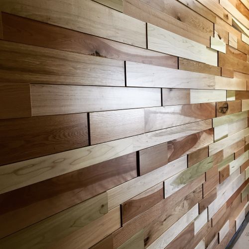 Hardwoods accent wall