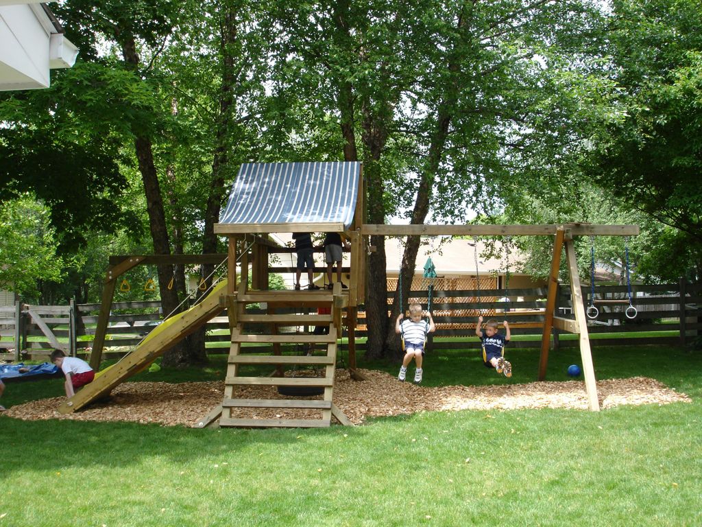 Custom built backyard play equipment.