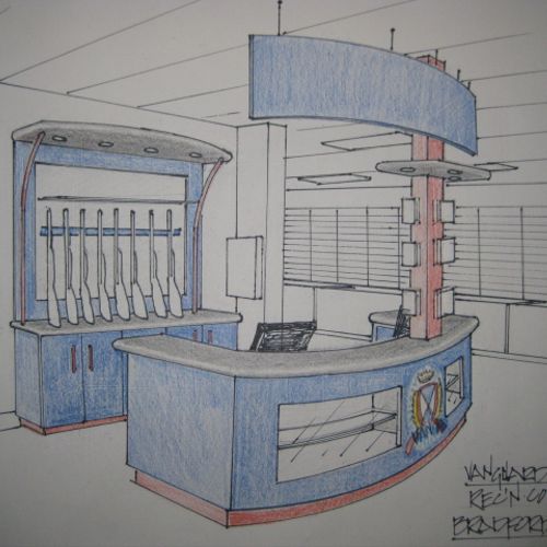Design concept for reception counter  at an Indoor