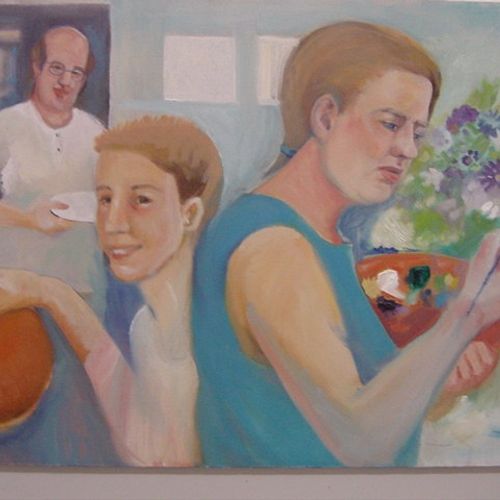 oil painting of me and my family