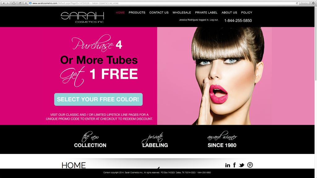 www.sarahcosmetics.com

Project: Website Design 
C