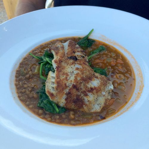 Pacific Cod with Lentil Broth