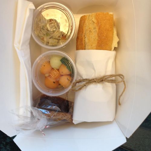 Boxed picnic lunch for executives fun night out.  