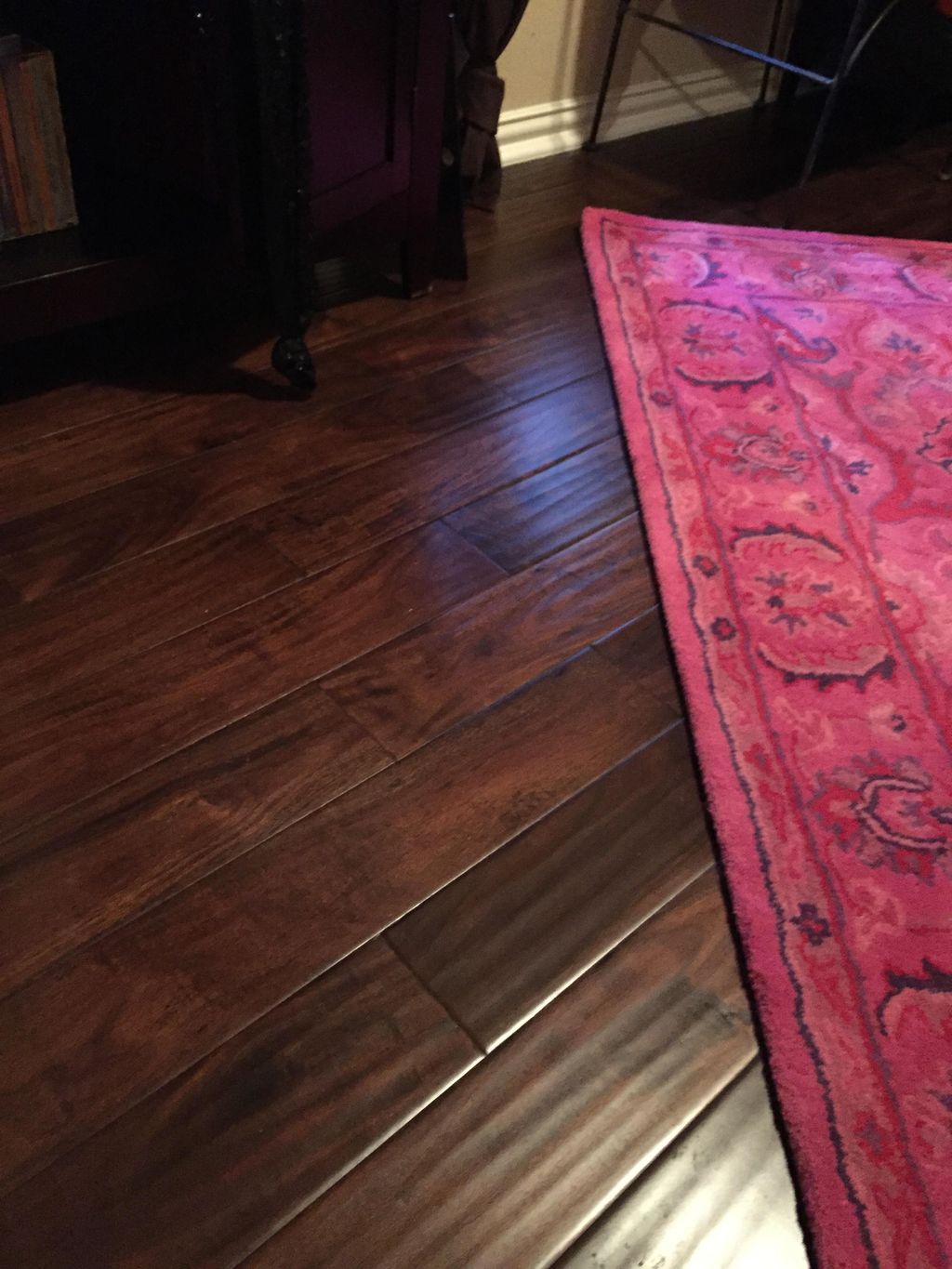 Hand-scraped Acacia hardwood install