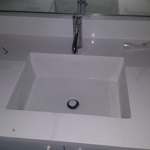 sink after faucet install