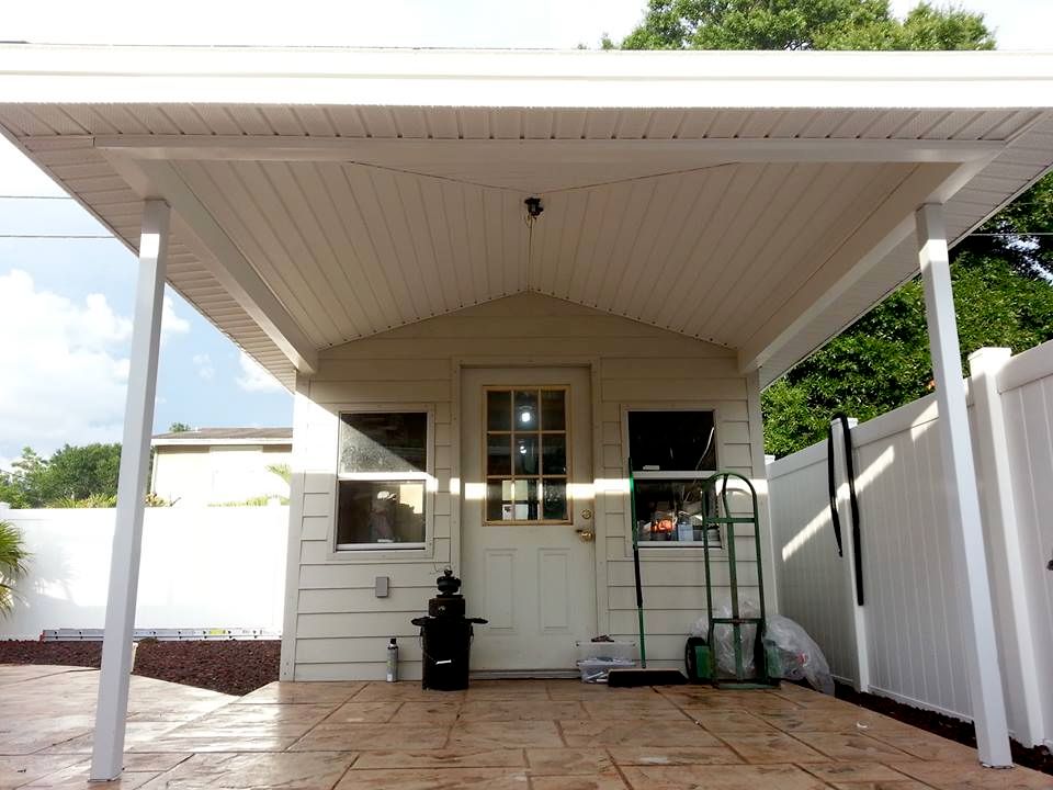 Fascia and soffit on pool house.