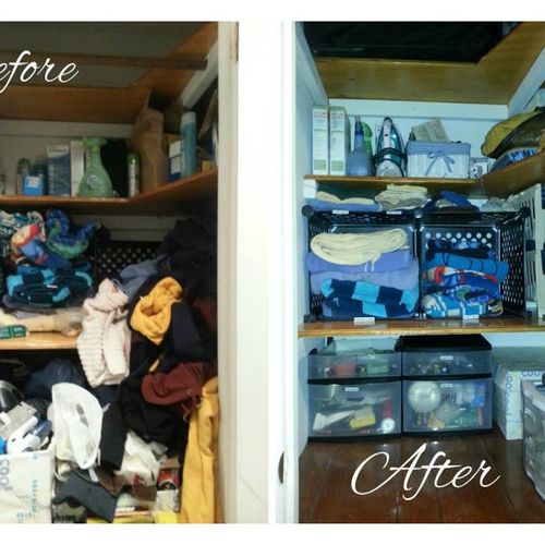 Before & after of closet
